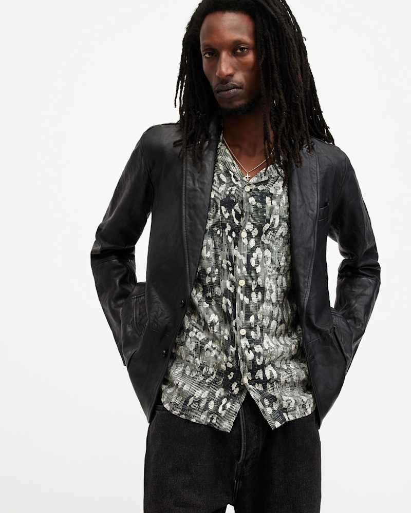 Andrius Leather Blazer