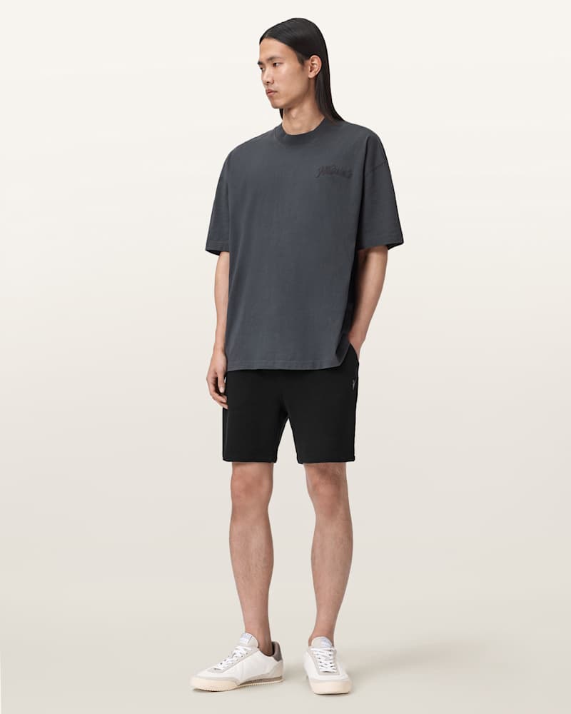 Asher Straight Fit Ramskull Sweat Shorts
