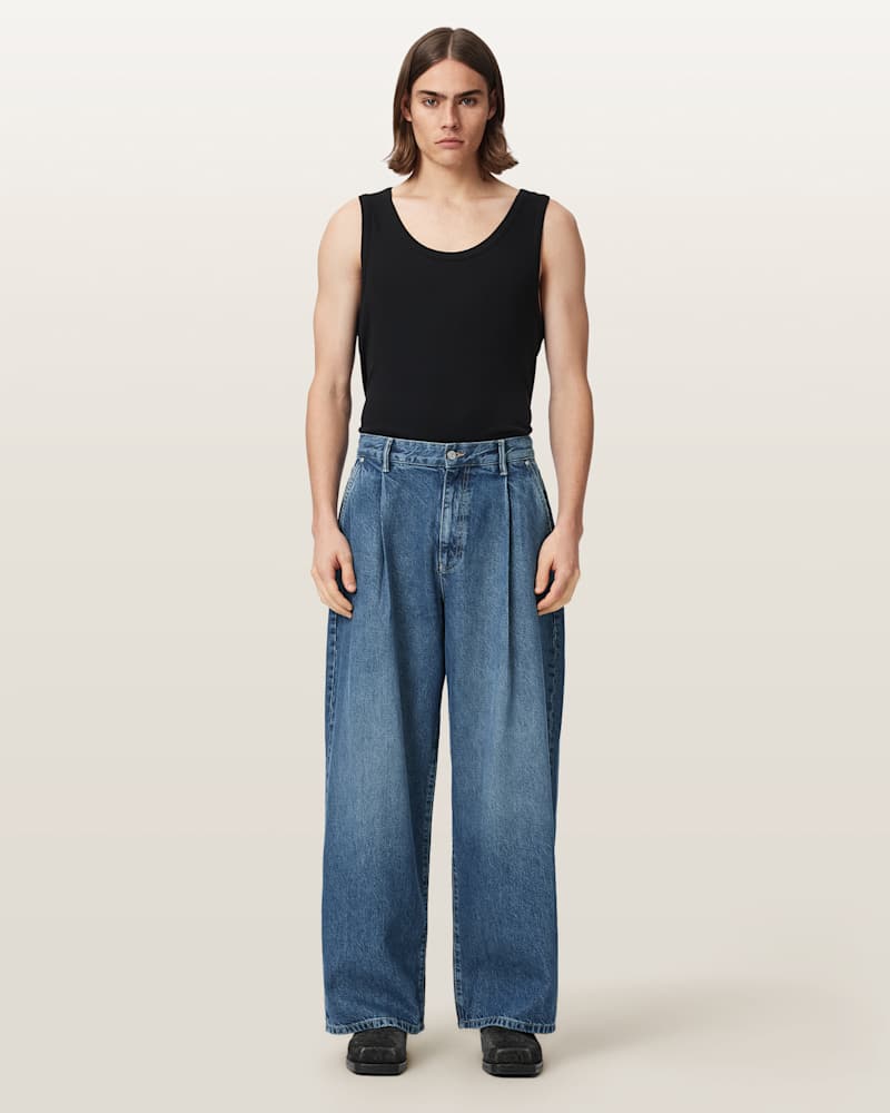 Daze Pleated Wide Leg Jeans