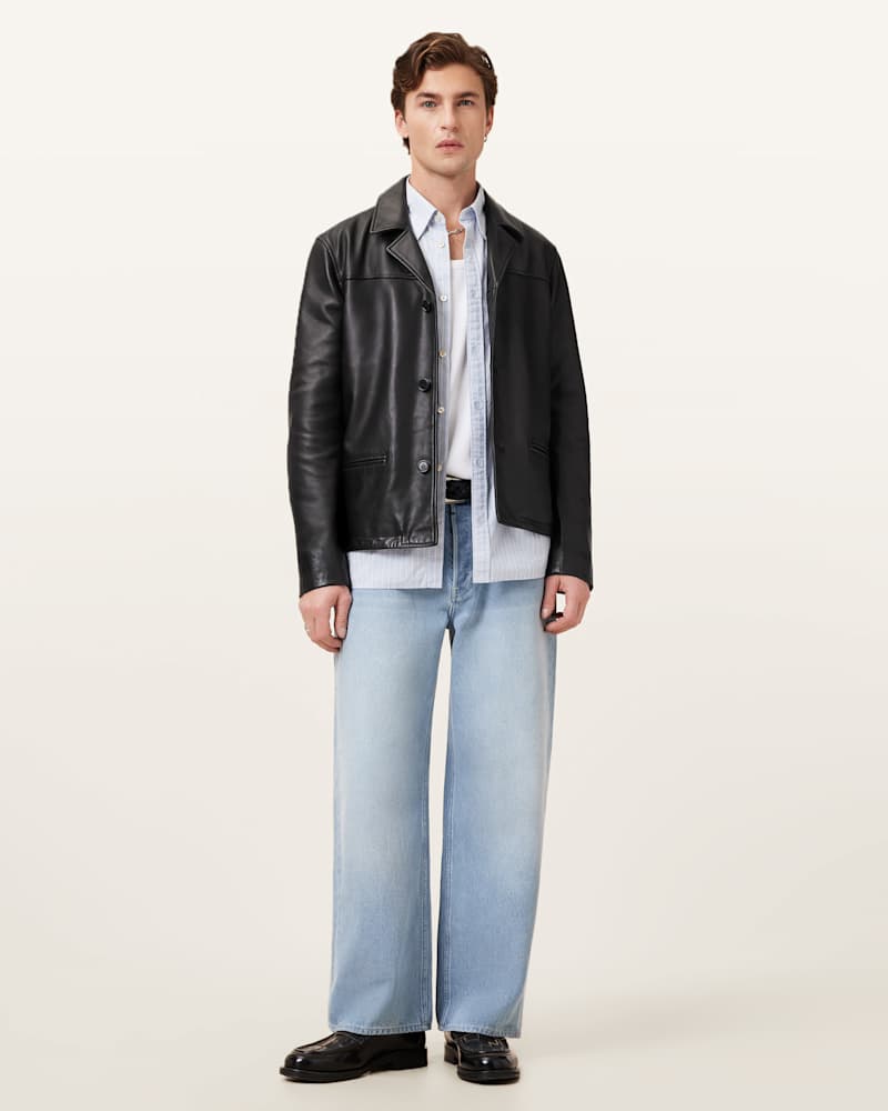 Watts Cropped Leather Blazer