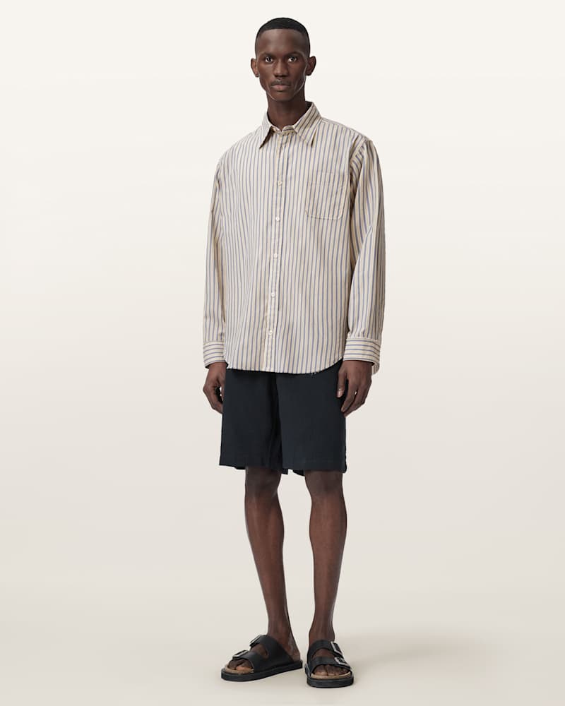 Roma Oversized Long Sleeve Striped Shirt