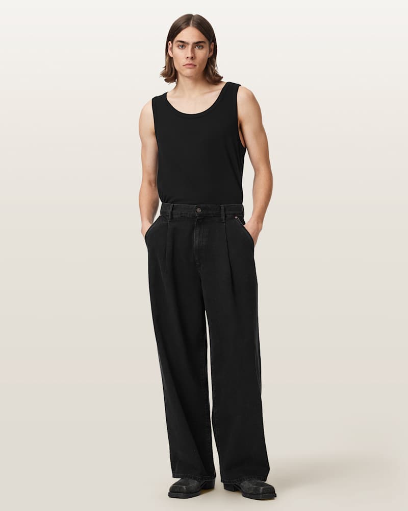 Daze Pleated Wide Leg Jeans