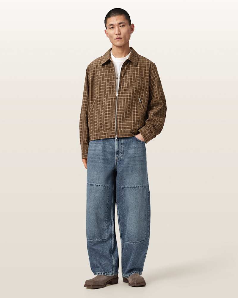 Lakeshaw Relaxed Fit Linen Blend Check Jacket