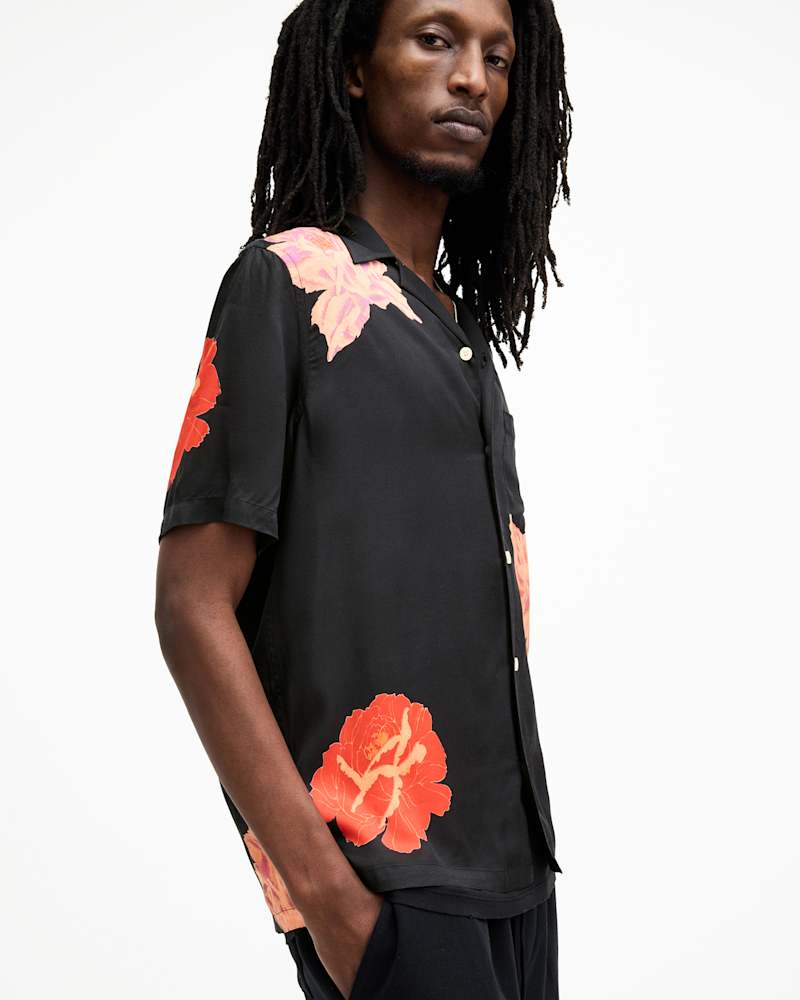 Roze Floral Print Relaxed Fit Shirt