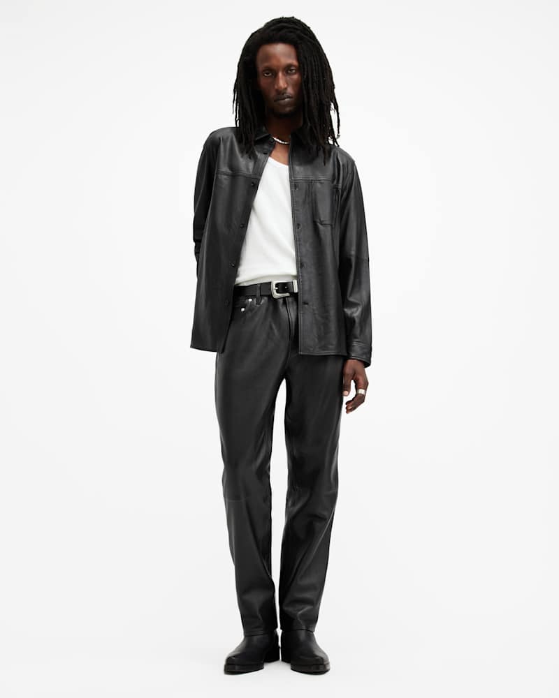 Lynch Straight Fit Leather Trousers