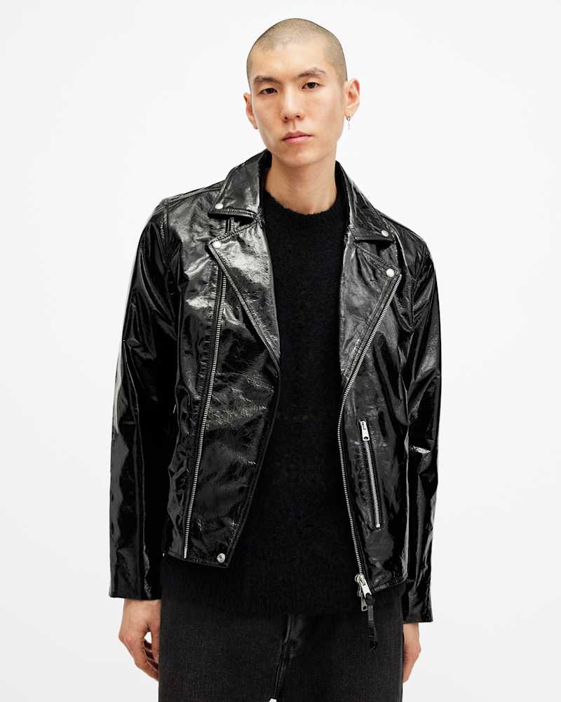 Badwan Slim Fit Leather Biker Jacket
