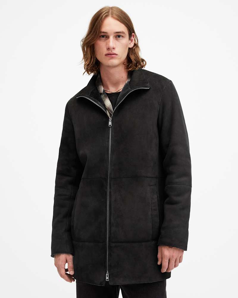 Stride Funnel Neck Shearling Coat