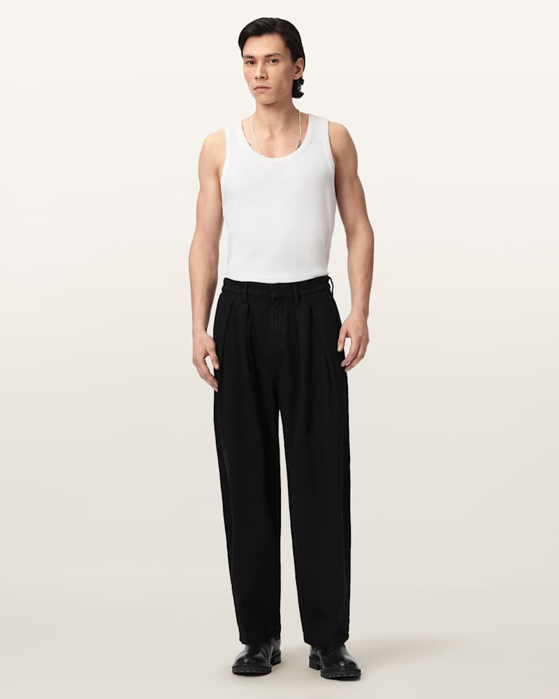 Becco Tapered Leg Pleated Trousers