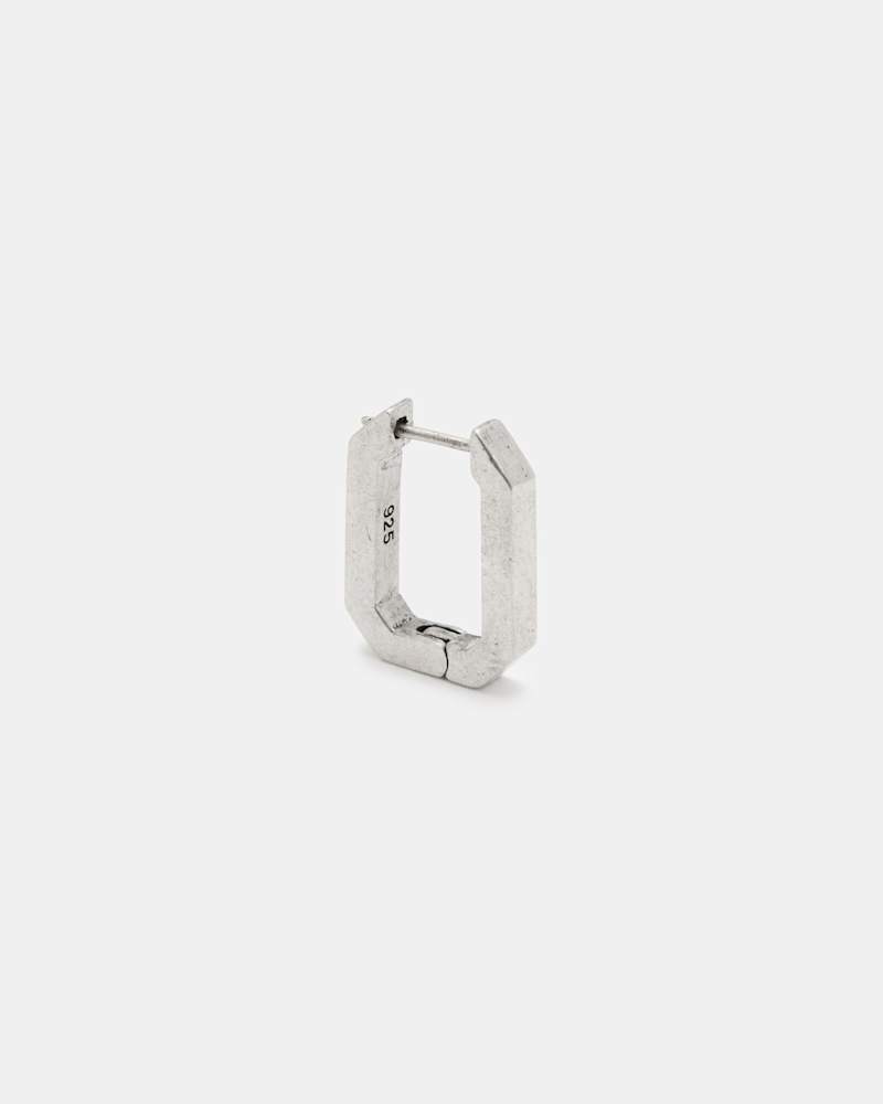 Octagon Sterling Silver Hoop Earring