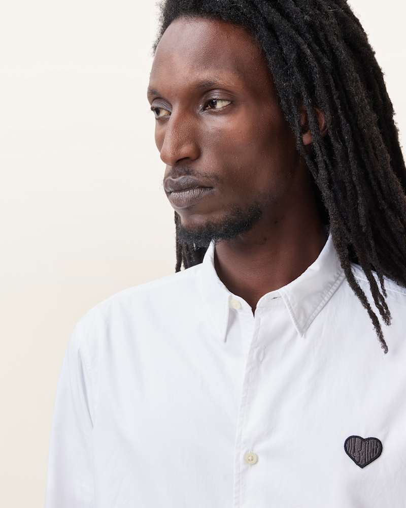 Amante Heart Embroidered Slim Fit Shirt