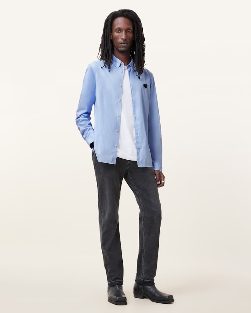 Amante Heart Embroidered Slim Fit Shirt