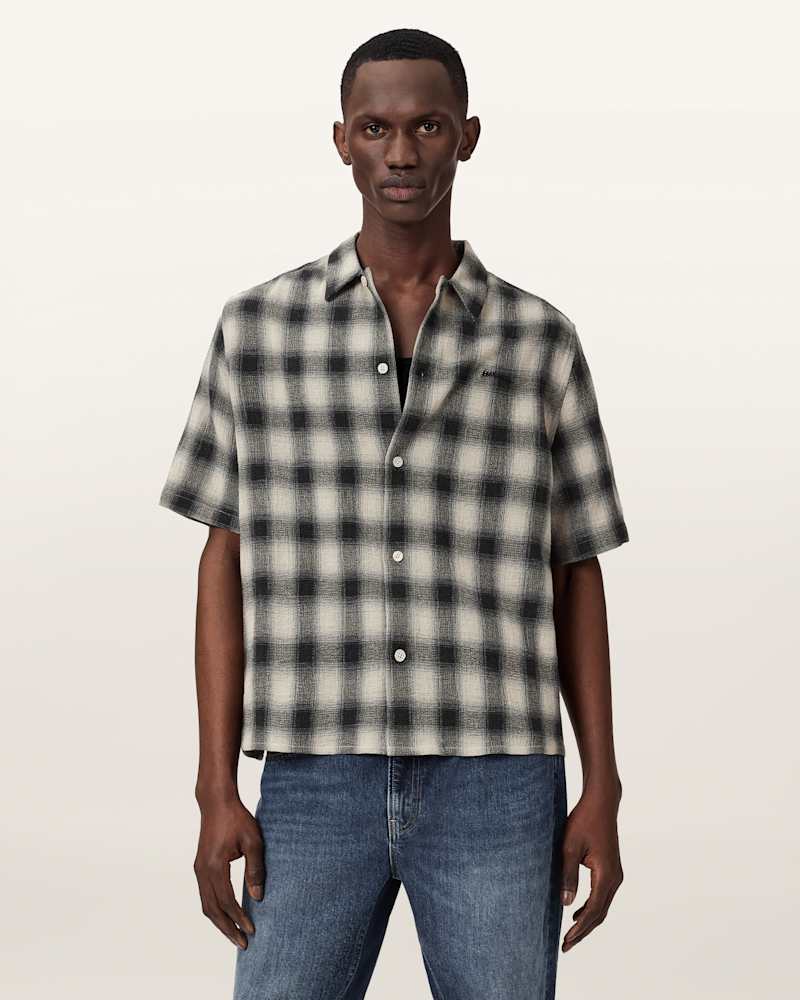 Shadow Short Sleeve Boxy Check Shirt      