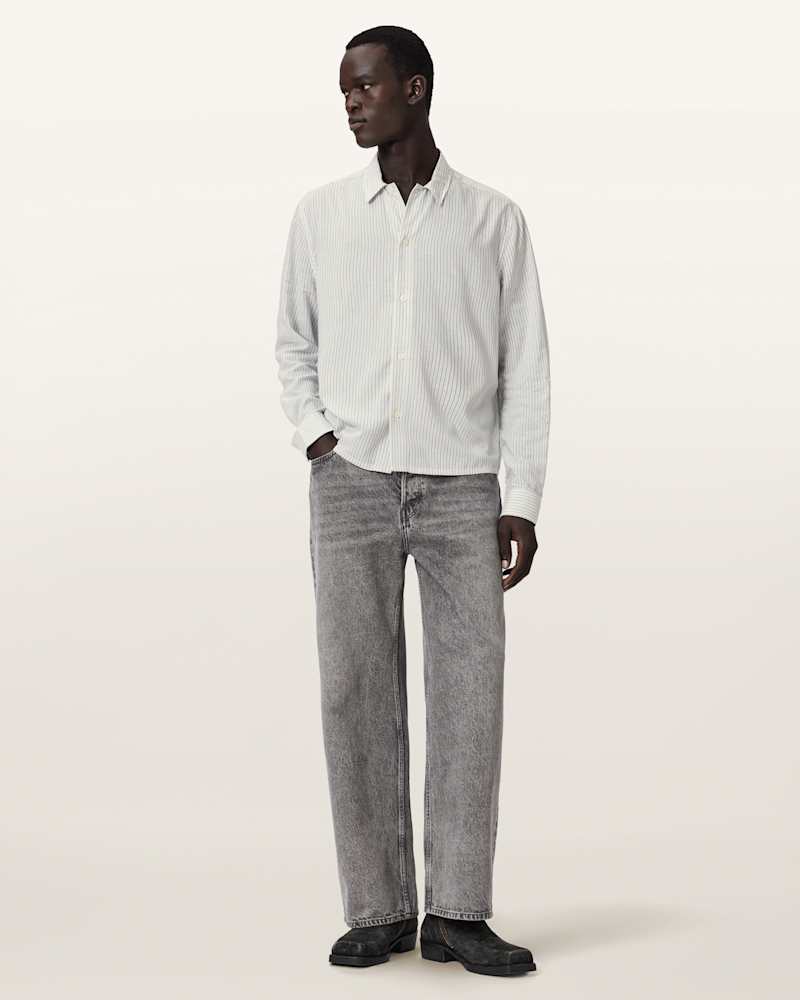 Furrow Long Sleeve Boxy Striped Shirt