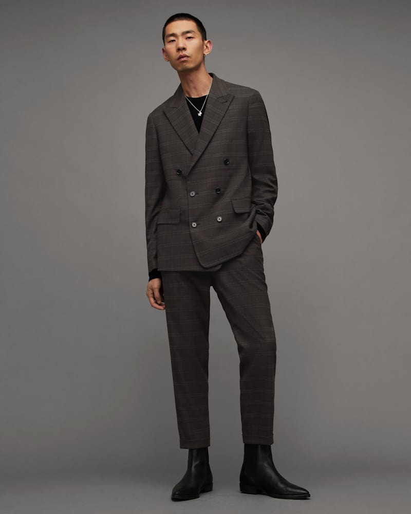 Spica Checked Double Breasted Blazer