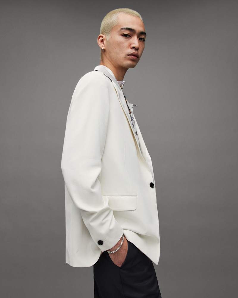 Canis Satin Trim Relaxed Fit Blazer