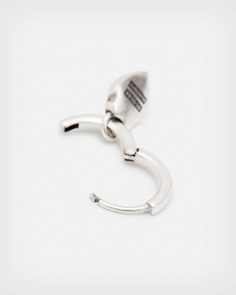 Shield Sterling Silver Hoop Earring