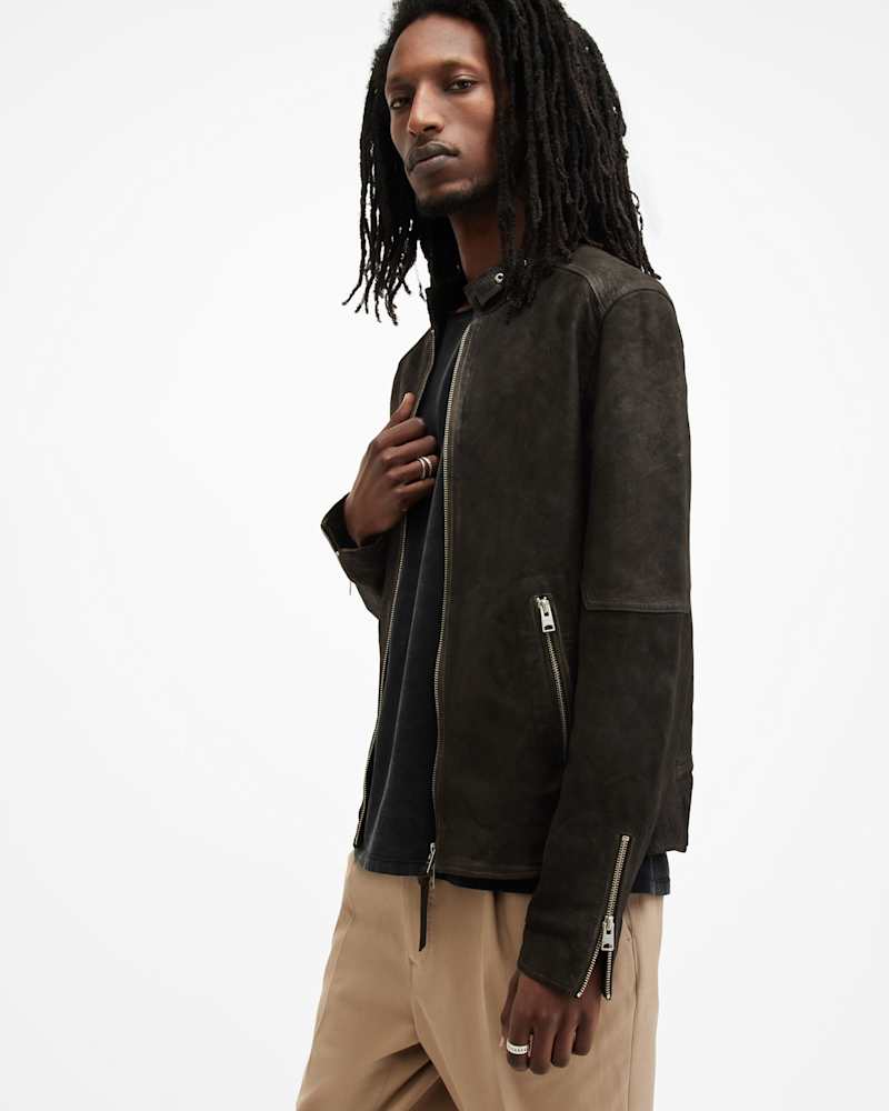 Cora Suede Snap Back Collar Jacket