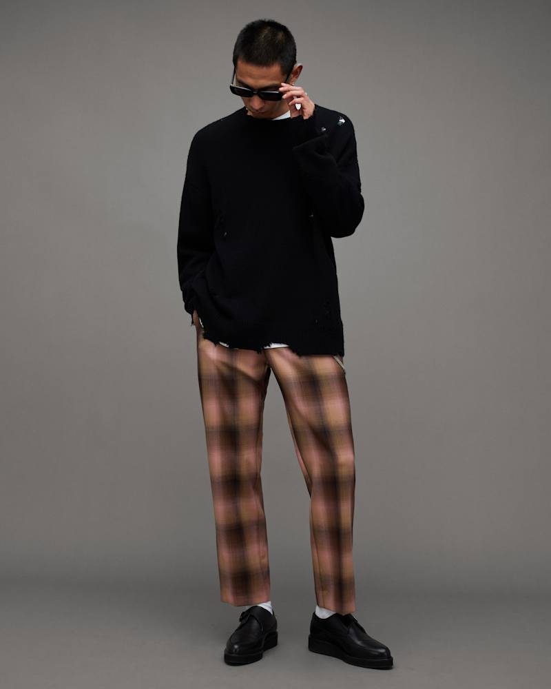 Vela Cropped Slim Checked Trousers