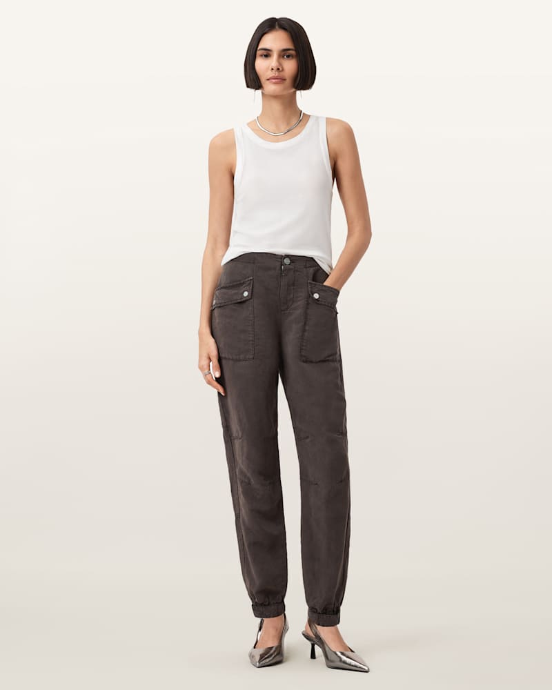 Val Linen Blend Cargo Trousers