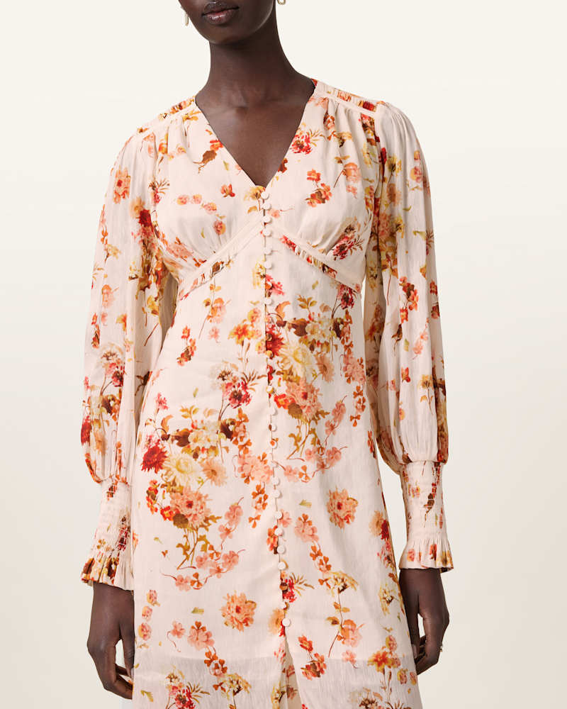 Taylen Floral Print Midi Dress