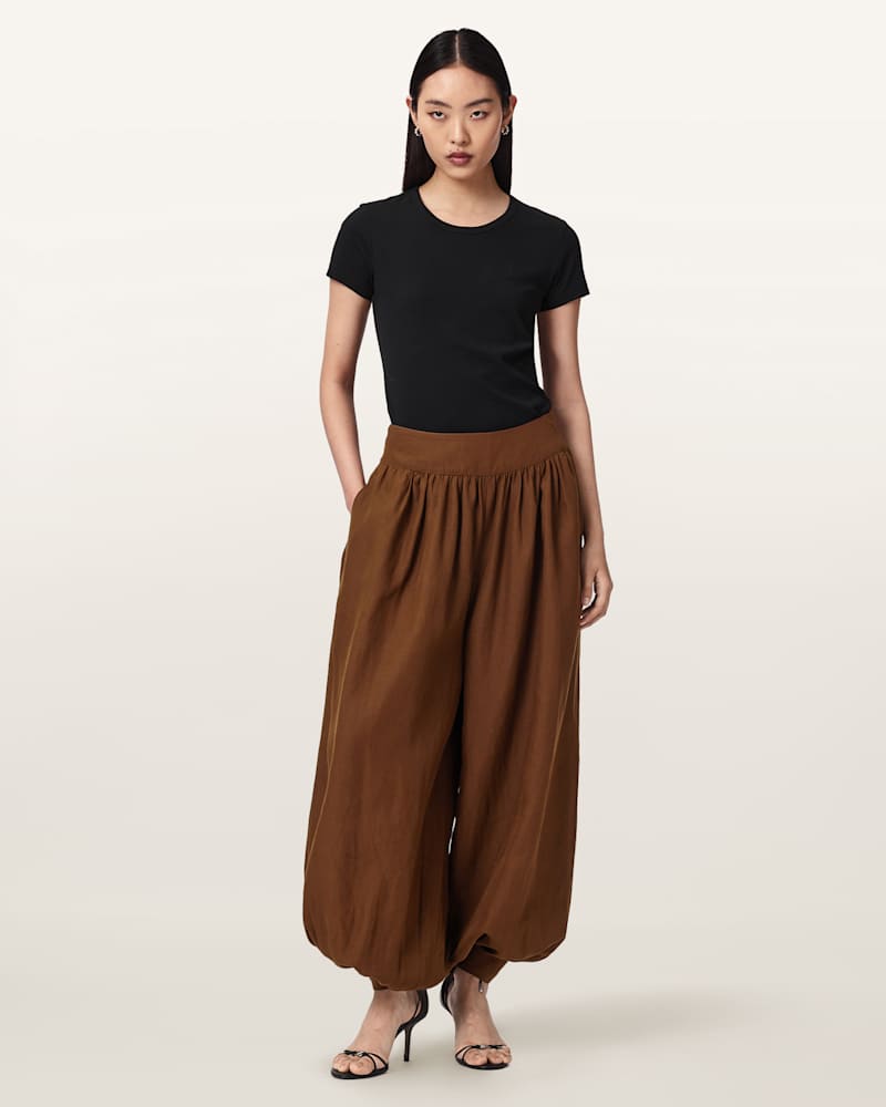 Harrie Linen Blend Baggy Fit Trousers
