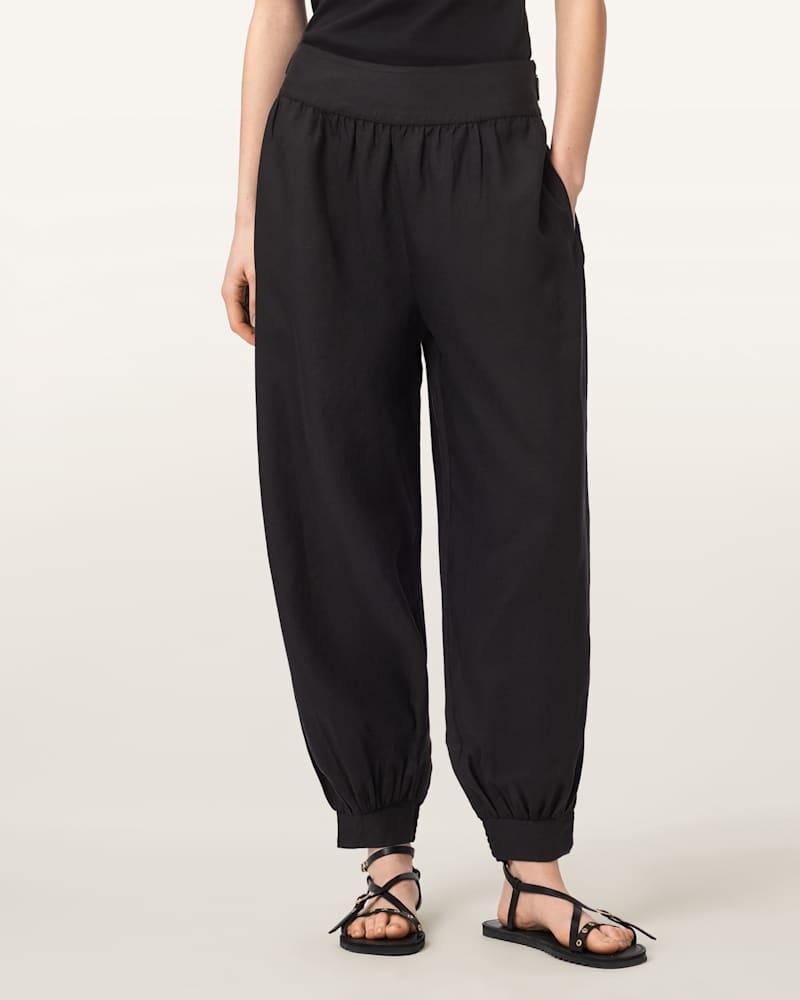 Harrie Linen Blend Baggy Fit Trousers