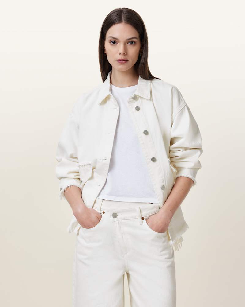 Hettie Frayed Oversized Cotton Shacket