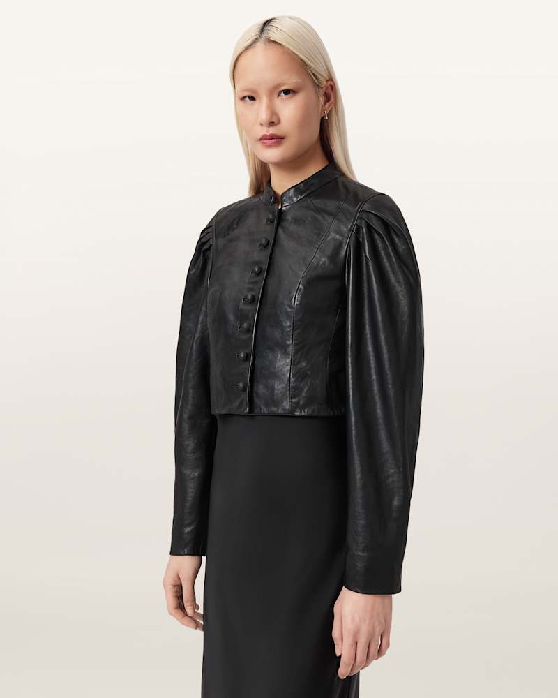 Sadie Cropped Leather Jacket