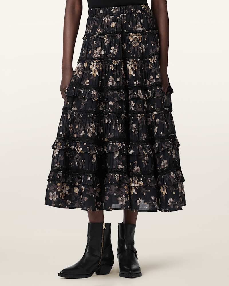Talia Printed Midi Skirt