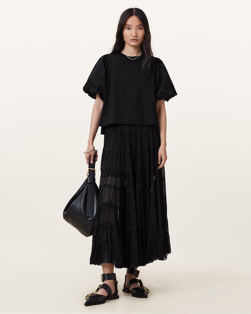 Eva Tiered Midi Skirt