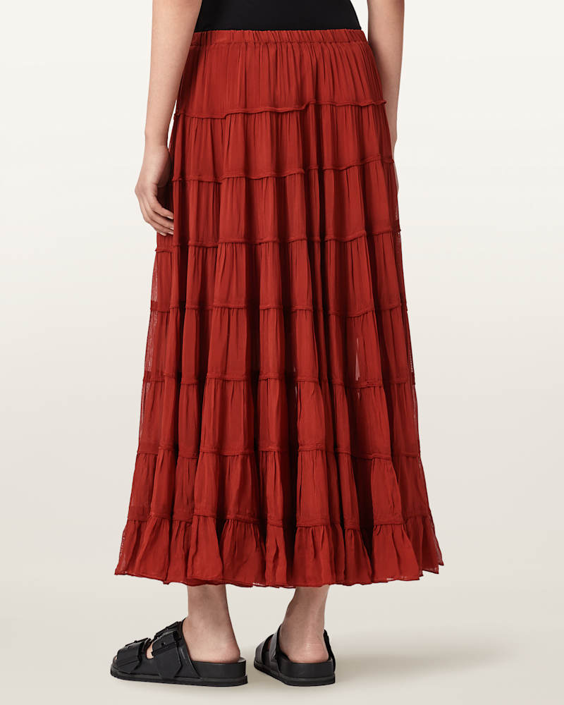 Eva Tiered Midi Skirt