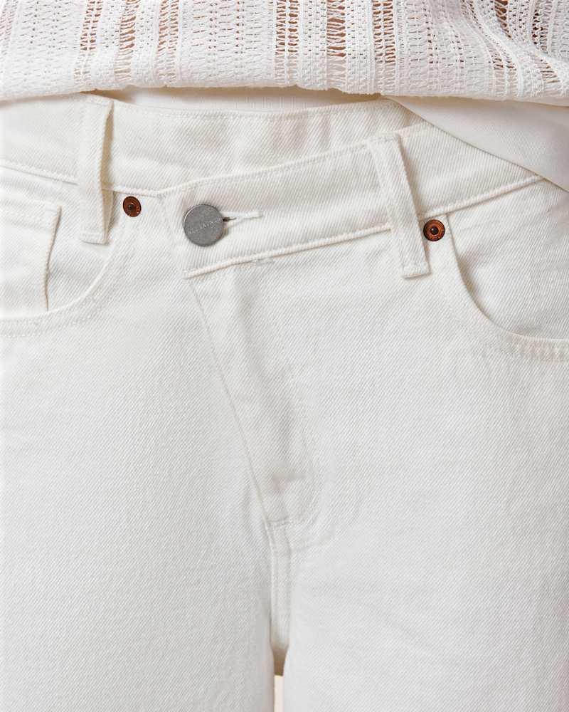 Aki Crossover Wide Leg Denim Jeans