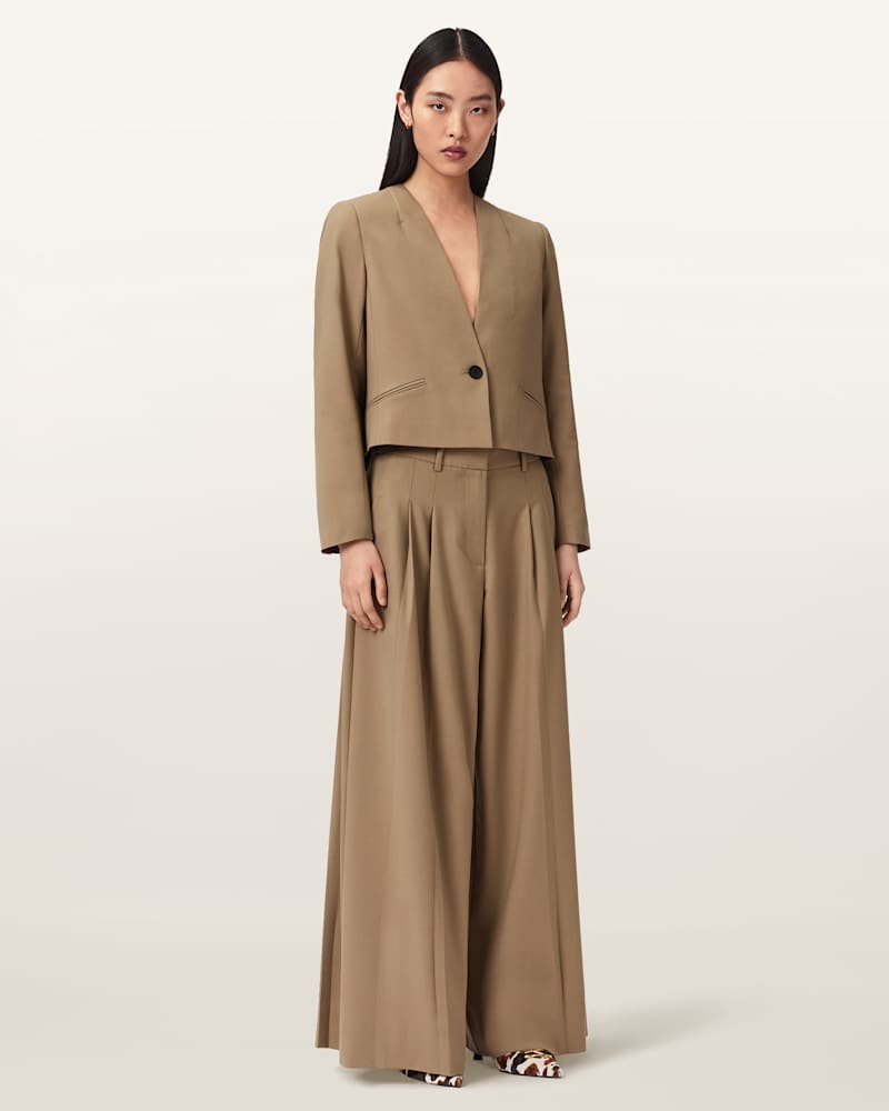 Poppy Wide Leg Pleated Trousers