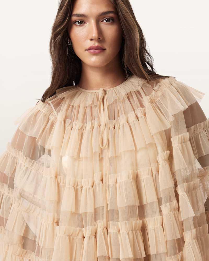 Aude Ruffle Cape Top