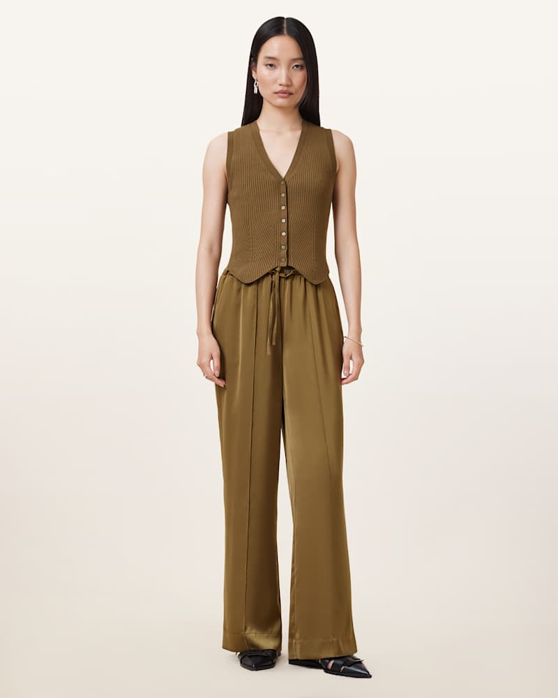 Alba Satin Wide Leg Trousers