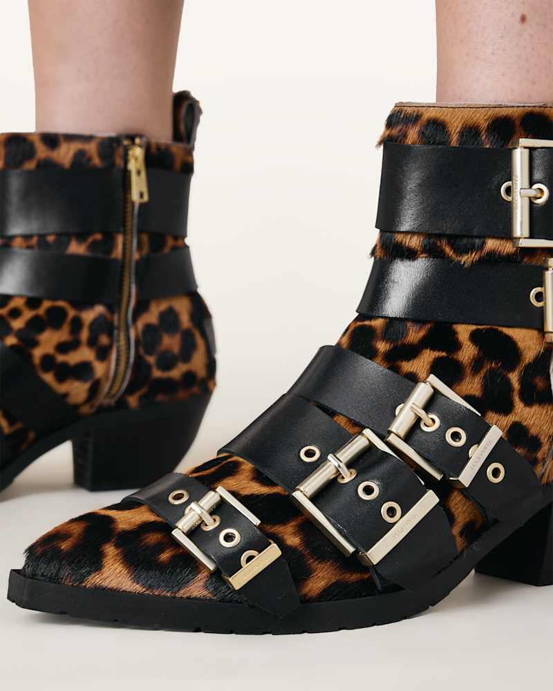 Jane Buckle Pointed Leather Boots