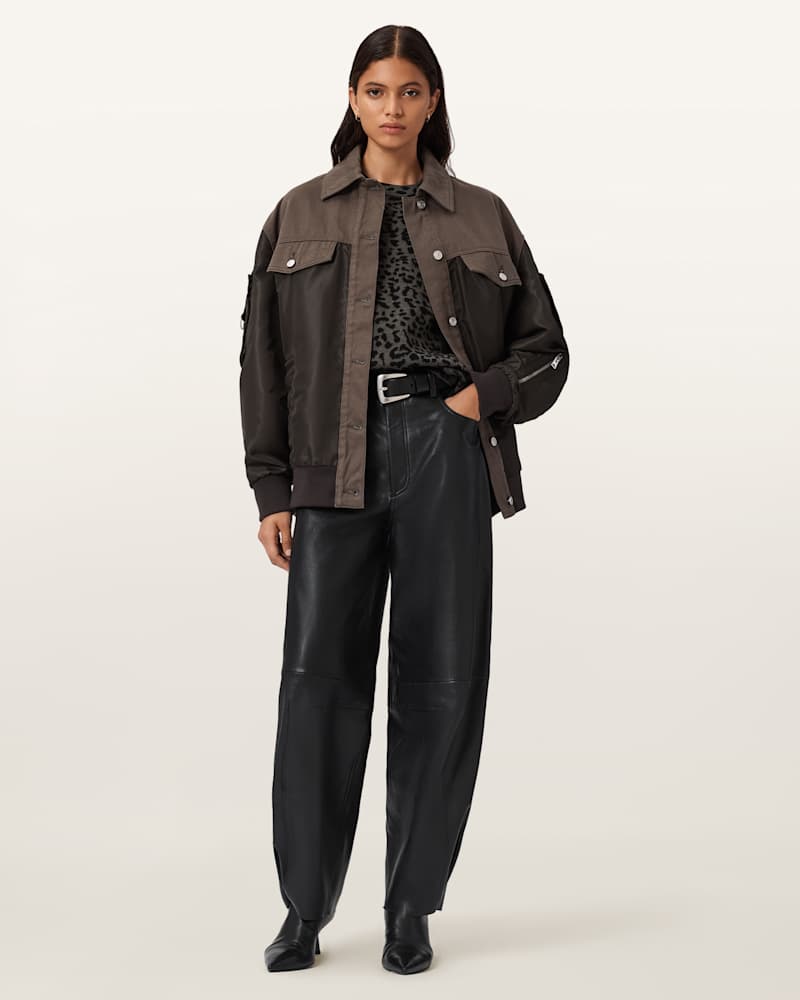 Lenny Leopard Print Wool T-Shirt