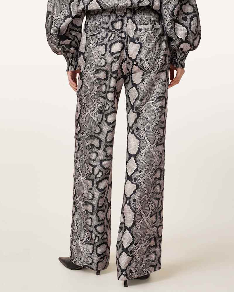 Charli Wide Leg Snake Print Trousers