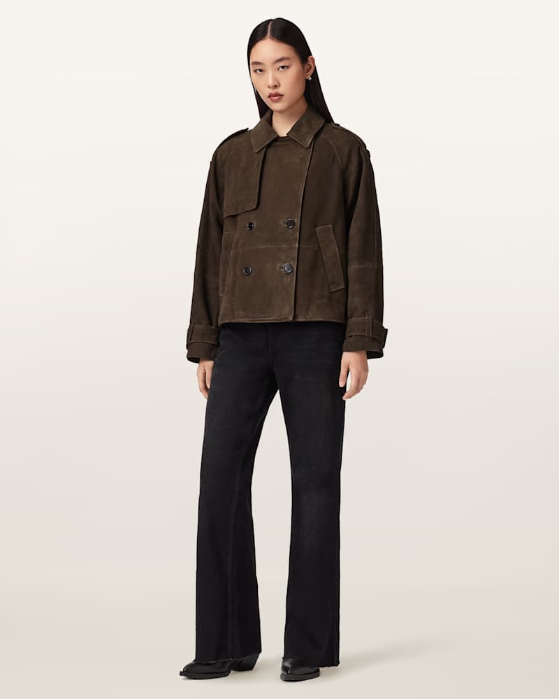 Reya Cropped Suede Mac 