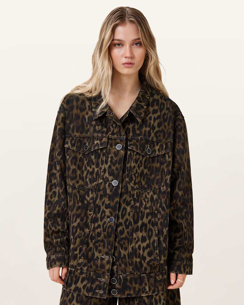 Willow Leopard Print Denim Jacket