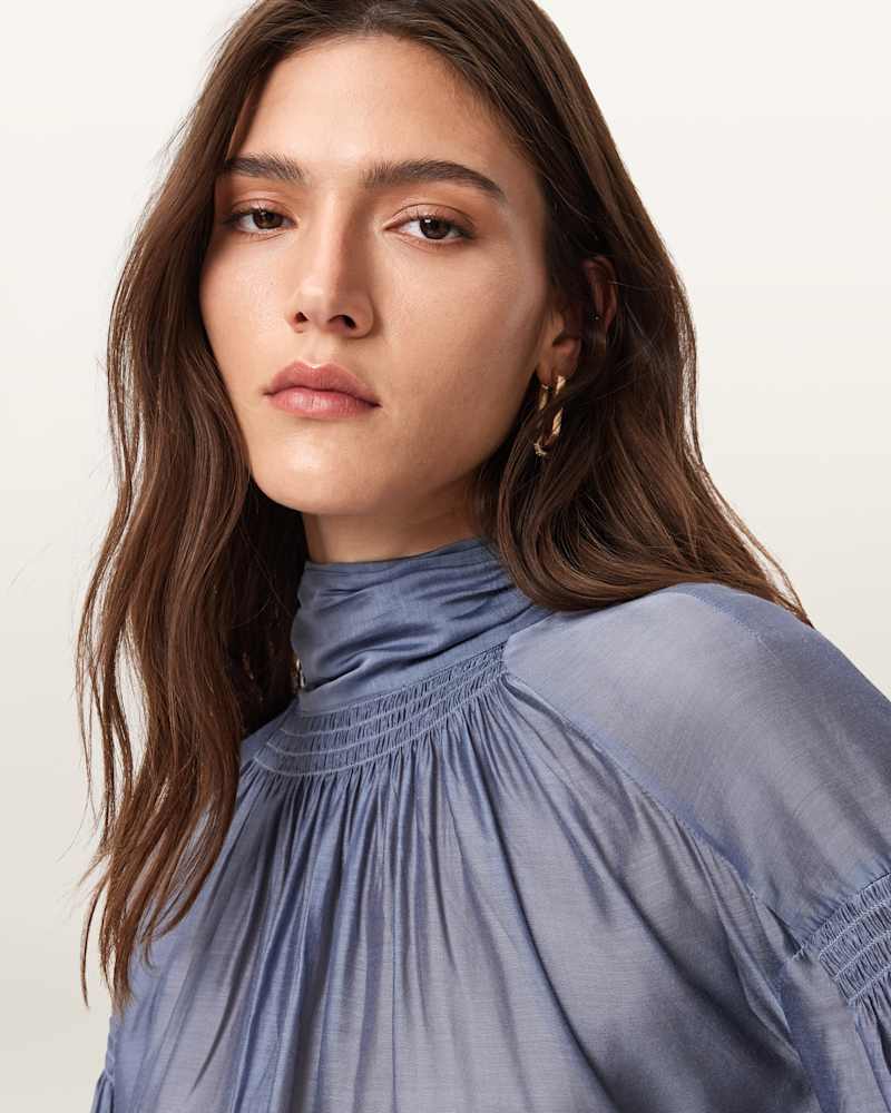 Pearla High Neck Sheer Top