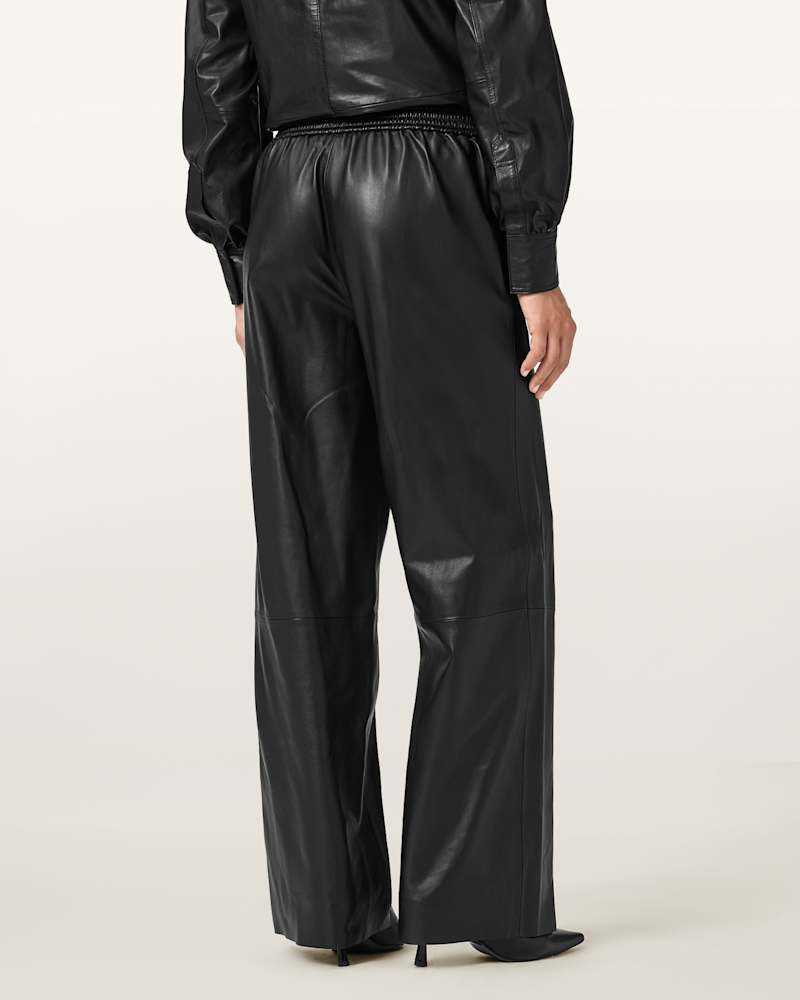 Ash Wide Leg Leather Trousers