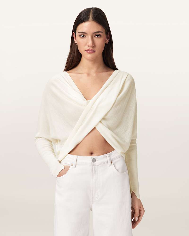 Julieana Wrap Merino Wool Jumper