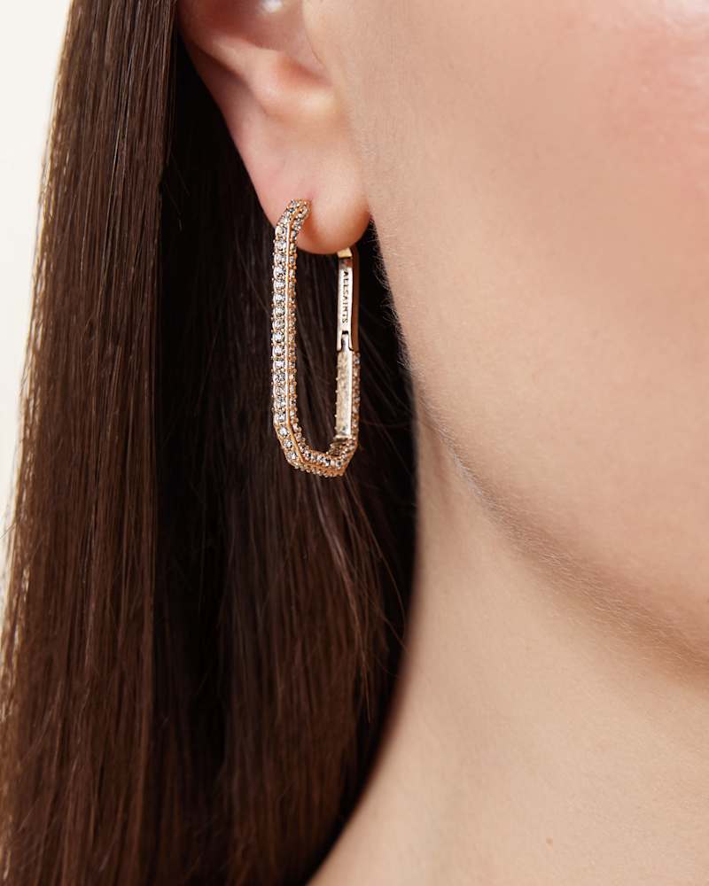 Hattie Crystal Hex Hoop Earrings