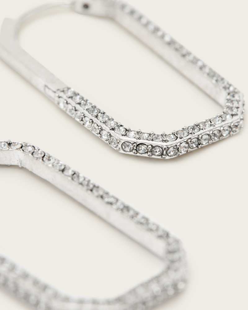 Hattie Crystal Hex Hoop Earrings