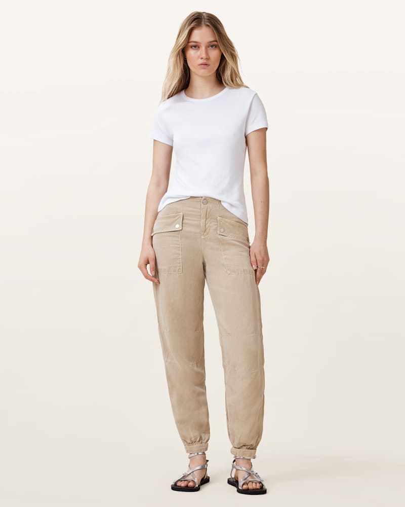 Val High-Rise Cargo Linen Blend Trousers