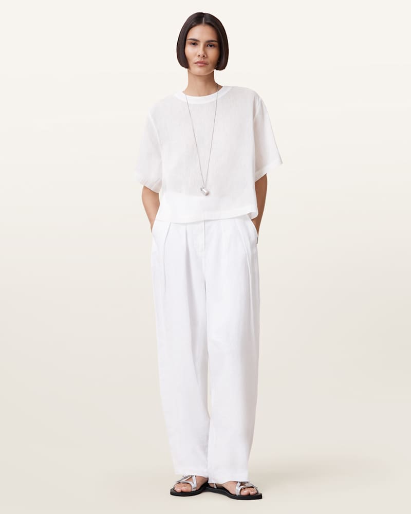 Becca Linen Barrel Leg Trousers