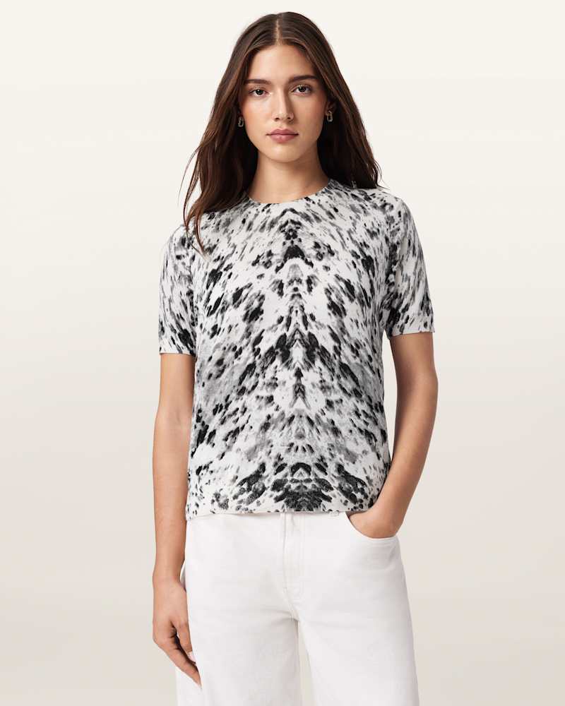 Anouk Snake Print Merino Wool T-Shirt