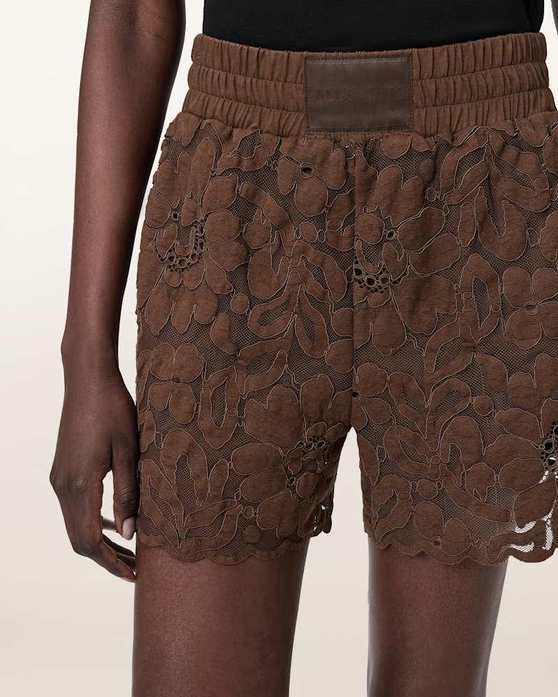Amelie Mid Rise Relaxed Lace Shorts
