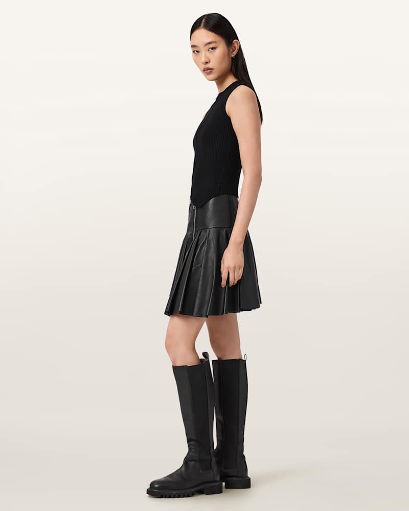 Irina Leather Mini Skirt